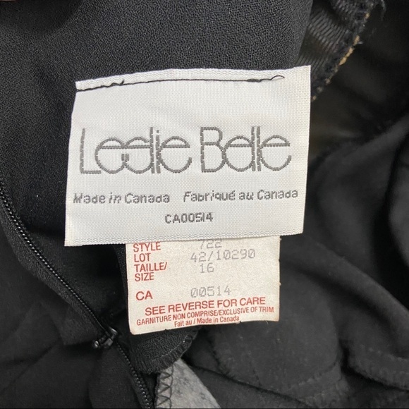 Vintage black Leslie belle shift dress black 16 NWT - Picture 6 of 7